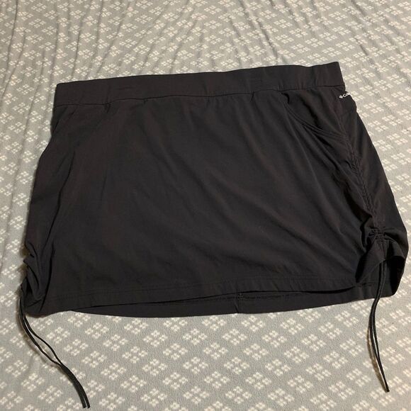 Columbia Athletic Skort Skirt Outdoor Hiking Black 3xl Omni Shield Stretch - Picture 1 of 5